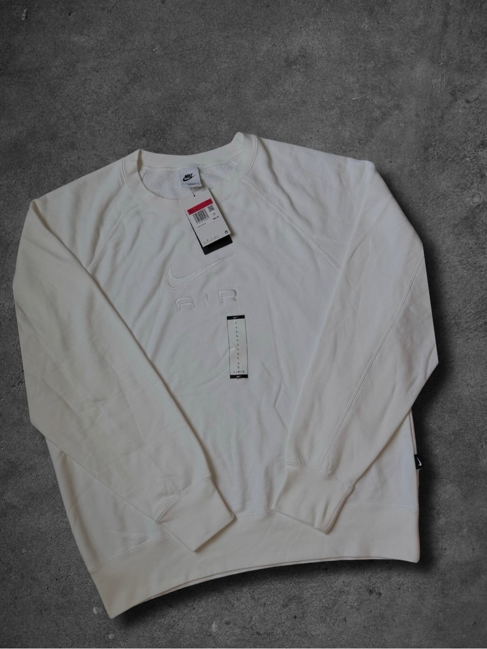 Nike Men’s White AIR Embroidered Crewneck Sweater - NWT